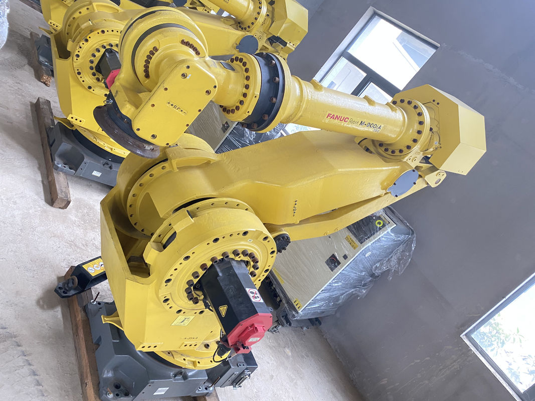Fanuc M-900iA 350 หุ่นยนต์มือสอง 6 แกน 2655 มิลลิเมตร ติด R30iA เครื่องควบคุม